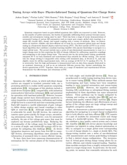 Tuning arrays with rays: Physics-informed tuning of quantum dot charge
  states