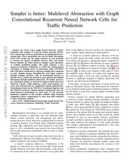 Simpler is better: Multilevel Abstraction with Graph Convolutional
  Recurrent Neural Network Cells for Traffic Prediction