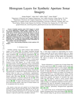 Histogram Layers for Synthetic Aperture Sonar Imagery