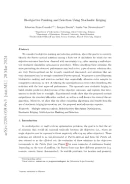 Bi-objective Ranking and Selection Using Stochastic Kriging