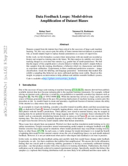 Data Feedback Loops: Model-driven Amplification of Dataset Biases