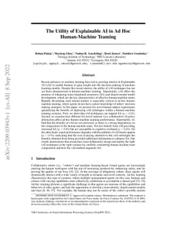 The Utility of Explainable AI in Ad Hoc Human-Machine Teaming