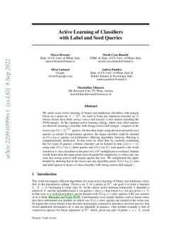 Active Learning of Classifiers with Label and Seed Queries
