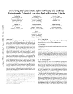 Unraveling the Connections between Privacy and Certified Robustness in
  Federated Learning Against Poisoning Attacks