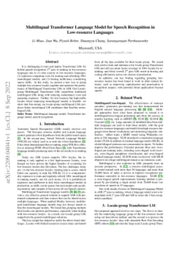 Multilingual Transformer Language Model for Speech Recognition in
  Low-resource Languages
