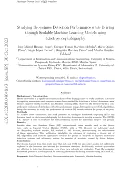 Studying Drowsiness Detection Performance while Driving through Scalable
  Machine Learning Models using Electroencephalography