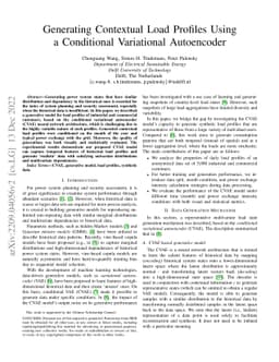 Generating Contextual Load Profiles Using a Conditional Variational
  Autoencoder