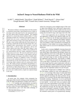 im2nerf: Image to Neural Radiance Field in the Wild
