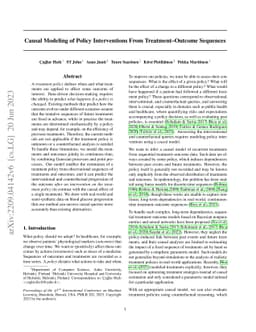 Causal Modeling of Policy Interventions From Sequences of Treatments and
  Outcomes