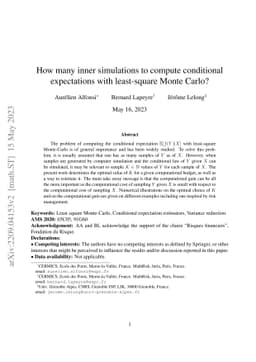 How many inner simulations to compute conditional expectations with
  least-square Monte Carlo?