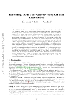 Estimating Multi-label Accuracy using Labelset Distributions