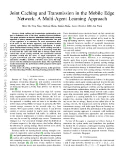 Joint Caching and Transmission in the Mobile Edge Network: A Multi-Agent
  Learning Approach