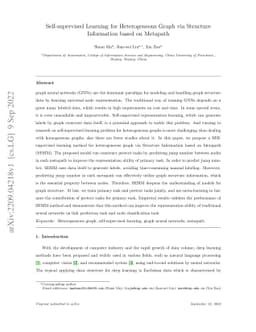 Self-supervised Learning for Heterogeneous Graph via Structure
  Information based on Metapath