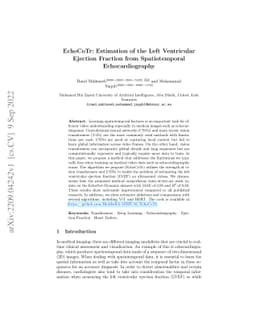 EchoCoTr: Estimation of the Left Ventricular Ejection Fraction from
  Spatiotemporal Echocardiography