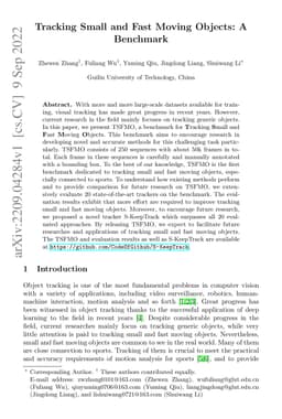 Tracking Small and Fast Moving Objects: A Benchmark