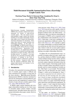 Multi-Document Scientific Summarization from a Knowledge Graph-Centric
  View