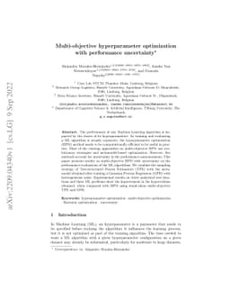 Multi-objective hyperparameter optimization with performance uncertainty