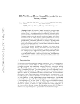 EDeNN: Event Decay Neural Networks for low latency vision