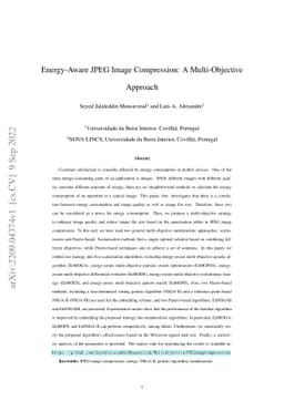 Energy-Aware JPEG Image Compression: A Multi-Objective Approach