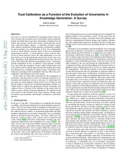 Trust Calibration as a Function of the Evolution of Uncertainty in
  Knowledge Generation: A Survey