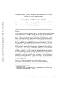 Deep autoencoders for physics-constrained data-driven nonlinear
  materials modeling