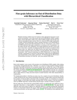 Fine-grain Inference on Out-of-Distribution Data with Hierarchical
  Classification