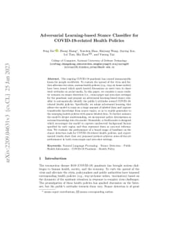 Adversarial Learning-based Stance Classifier for COVID-19-related Health
  Policies