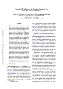 Adaptive Meta-learner via Gradient Similarity for Few-shot Text
  Classification