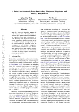 A Survey in Automatic Irony Processing: Linguistic, Cognitive, and
  Multi-X Perspectives
