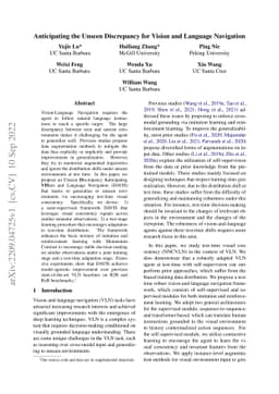 Anticipating the Unseen Discrepancy for Vision and Language Navigation