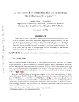 A new method for estimating the tail index using truncated sample
  sequence