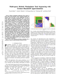 Multi-query Robotic Manipulator Task Sequencing with Gromov-Hausdorff Approximations