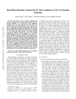 Real-Time Heuristic Framework for Safe Landing of UAVs in Dynamic
  Scenarios