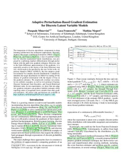 Adaptive Perturbation-Based Gradient Estimation for Discrete Latent
  Variable Models