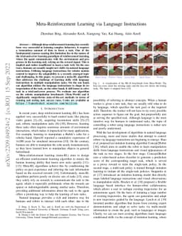 Meta-Reinforcement Learning via Language Instructions