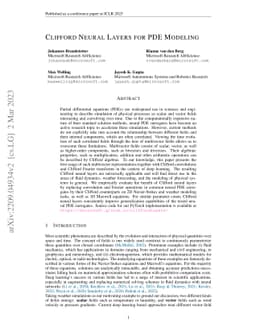 Clifford Neural Layers for PDE Modeling