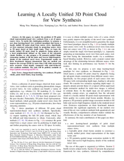 Learning A Locally Unified 3D Point Cloud for View Synthesis