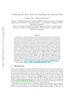 Predicting the Next Action by Modeling the Abstract Goal