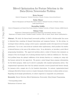 Bilevel Optimization for Feature Selection in the Data-Driven Newsvendor
  Problem