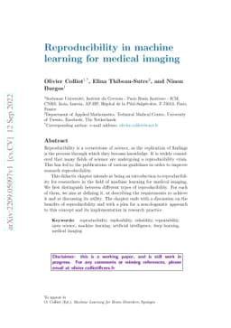 Reproducibility in machine learning for medical imaging