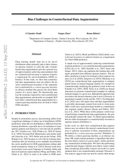 Bias Challenges in Counterfactual Data Augmentation