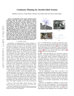 Continuous Planning for Inertial-Aided Systems