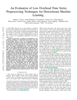 An Evaluation of Low Overhead Time Series Preprocessing Techniques for
  Downstream Machine Learning