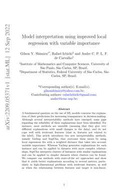 Model interpretation using improved local regression with variable
  importance
