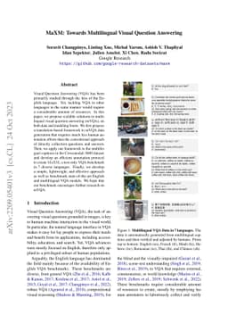 MaXM: Towards Multilingual Visual Question Answering