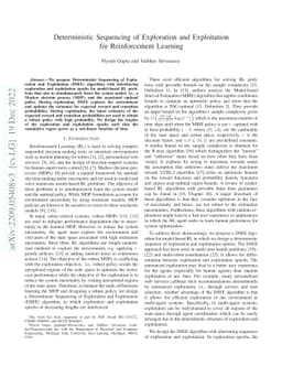 Deterministic Sequencing of Exploration and Exploitation for
  Reinforcement Learning