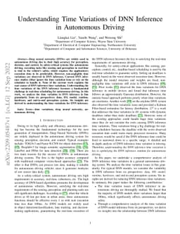 Understanding Time Variations of DNN Inference in Autonomous Driving