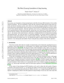 The Mori-Zwanzig formulation of deep learning