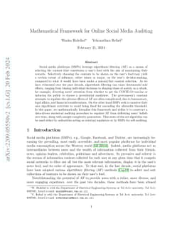 Mathematical Framework for Online Social Media Auditing