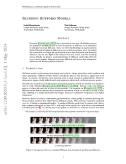 Blurring Diffusion Models